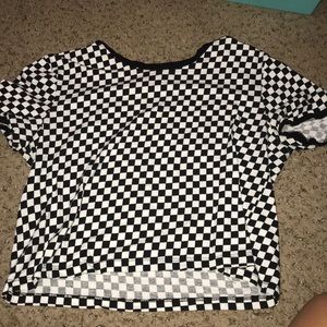 checkered crop top